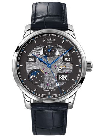 Glashütte Original - 1-36-02-03-04-01  Senator Excellence Perpetual Calendar White Gold / Black-Skeleton/ Alligator / Pin