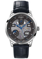 Glashütte Original Senator Excellence Perpetual Calendar White Gold / Black-Skeleton/ Alligator / Folding (1-36-02-03-04-30)