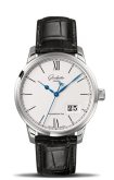 Glashütte Original - 1-36-03-01-02-30  Senator Excellence Panorama Date Stainless Steel / Silver / Alligator /  Folding