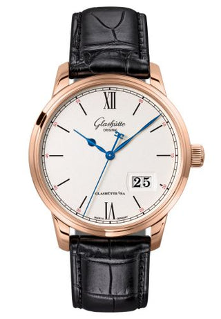 Glashütte Original - 1-36-03-02-05-01  Senator Excellence Panorama Date Red Gold / Silver / Alligator / Pin