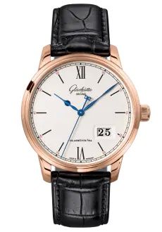 Glashütte Original - 1-36-03-02-05-61  Senator Excellence Panorama Date Red Gold / Silver / Alligator - Folding