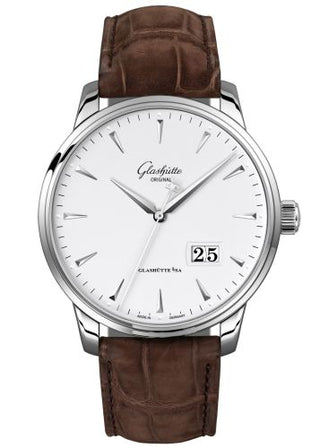 Glashütte Original - 1-36-03-05-02-02  Senator Excellence Panorama Date Stainless Steel / Silver / Alligator / Pin