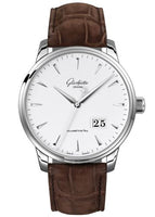 Glashütte Original Senator Excellence Panorama Date Stainless Steel / Silver / Alligator / Folding (1-36-03-05-02-02)