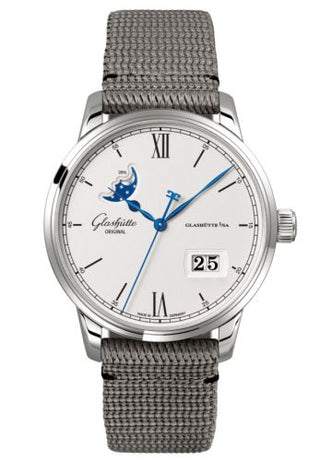 Glashütte Original - 1-36-04-01-02-36  Senator Excellence Panorama Date Moonphase Stainless Steel / Silver / Synthetic