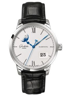 Glashütte Original - 1-36-04-01-02-61  Senator Excellence Panorama Date Moonphase Stainless Steel / Silver / Alligator / Folding