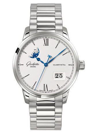 Glashütte Original - 1-36-04-01-02-70  Senator Excellence Panorama Date Moonphase Stainless Steel / Silver / Bracelet