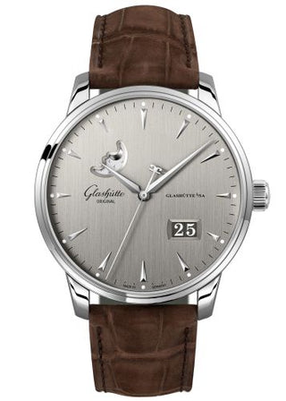 Glashütte Original - 1-36-04-03-02-02  Senator Excellence Panorama Date Moonphase Stainless Steel / Grey / Alligator / Pin