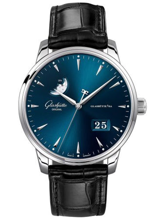 Glashütte Original - 1-36-04-04-02-01  Senator Excellence Panorama Date Moonphase Stainless Steel / Blue / Alligator / Pin