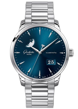 Glashütte Original - 1-36-04-04-02-70  Senator Excellence Panorama Date Moonphase Stainless Steel / Blue / Bracelet