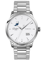 Glashütte Original Senator Excellence Panorama Date Moonphase Stainless Steel / Silver / Alligator / Pin (1-36-04-05-02-70)