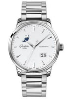 Glashütte Original Senator Perpetual Calendar Stainless Steel / Silver / Alligator - Folding (1-36-04-05-02-71)