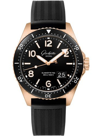 Glashütte Original - 1-36-13-03-90-33  SeaQ Panorama Date Red Gold / Black / Rubber / Folding