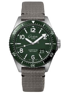 Glashütte Original - 1-36-13-07-83-08  SeaQ Panorama Date Stainless Steel / Green / Textile / Pin