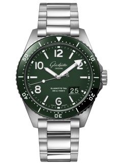 Glashütte Original - 1-36-13-07-83-70  SeaQ Panorama Date Stainless Steel / Green / Bracelet