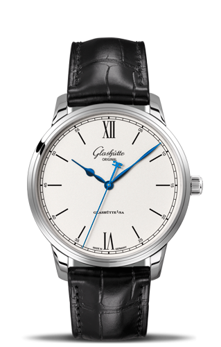 Glashütte Original - 1-36-59-01-02-01  Senator Excellence Stainless Steel / Silver / Alligator / Pin