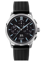 Glashütte Original Senator Chronograph Panorama Date Platinum / Silver / Alligator / Folding (1-37-01-03-02-06)