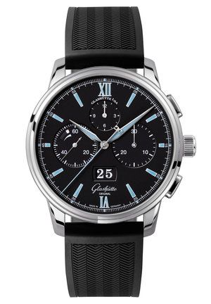 Glashütte Original - 1-37-01-03-02-33  Senator Chronograph Panorama Date Stainless Steel / Black / Rubber / Folding