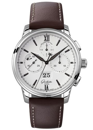 Glashütte Original - 1-37-01-05-02-07  Senator Chronograph Panorama Date Stainless Steel / Silver / Calf / Pin