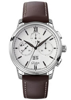 Glashütte Original Senator Chronograph Panorama Date Stainless Steel / Silver / Calf / Folding (1-37-01-05-02-07)