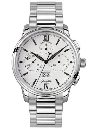 Glashütte Original - 1-37-01-05-02-70  Senator Chronograph Panorama Date Stainless Steel / Silver / Bracelet