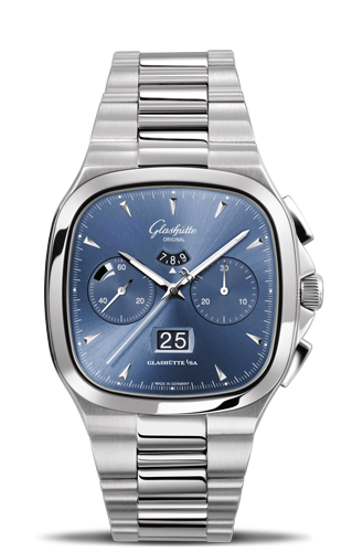 Glashütte Original - 1-37-02-03-02-70  Seventies Chronograph Panorama Date Blue / Bracelet