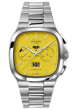 Glashütte Original - 1-37-02-07-02-70  Seventies Chronograph Panorama Date Yellow / Bracelet