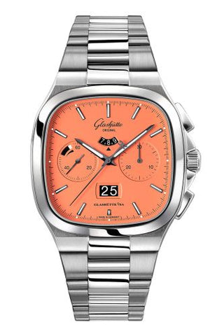 Glashütte Original - 1-37-02-11-02-70  Seventies Chronograph Panorama Date Vibing Orange / Bracelet