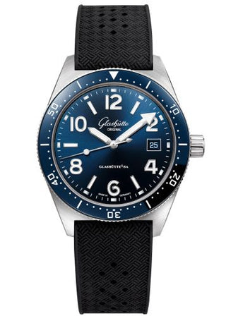 Glashütte Original - 1-39-11-09-81-06  SeaQ Date Stainless Steel / Blue / Rubber / Pin