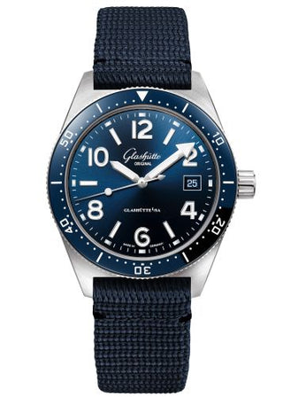 Glashütte Original - 1-39-11-09-81-08  SeaQ Date Stainless Steel / Blue / Textile / Pin