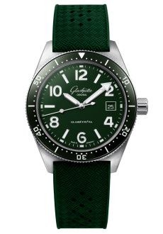 Glashütte Original - 1-39-11-13-83-07  SeaQ Date Stainless Steel / Green / Rubber / Pin