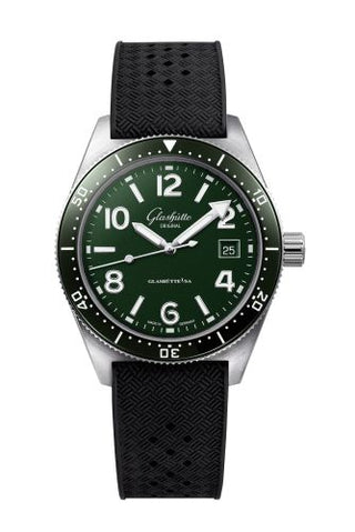 Glashütte Original - 1-39-11-13-83-33  SeaQ Date Stainless Steel / Green / Rubber / Folding