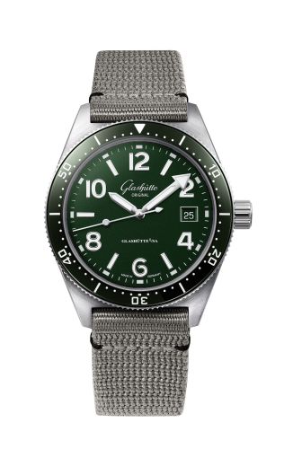 Glashütte Original - 1-39-11-13-83-34  SeaQ Date Stainless Steel / Green / Textile / Folding