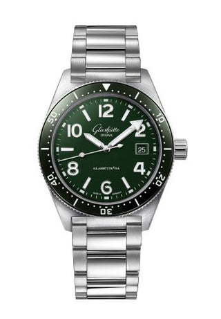 Glashütte Original - 1-39-11-13-83-70  SeaQ Date Stainless Steel / Green / Bracelet