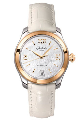 Glashütte Original - 1-39-22-09-06-04  Lady Serenade Stainless Steel / Rose Gold / MOP / Alligator / Folding