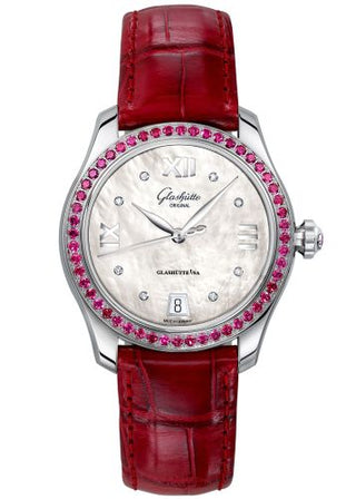 Glashütte Original - 1-39-22-10-30-04  Lady Serenade Stainless Steel / Ruby / MOP / Alligator / Folding