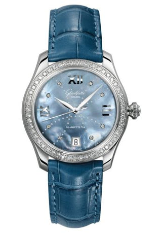 Glashütte Original - 1-39-22-11-22-04  Lady Serenade Stainless Steel / Diamond / Blue MOP - Index Line / Alligator / Folding