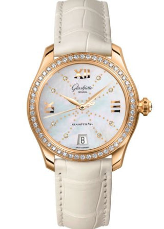 Glashütte Original - 1-39-22-12-11-04  Lady Serenade Rose Gold / Diamond / MOP - Index Line / Alligator / Folding