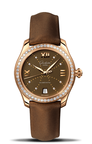 Glashütte Original - 1-39-22-13-11-44  Lady Serenade Rose Gold / Diamond / Brown - Index Line