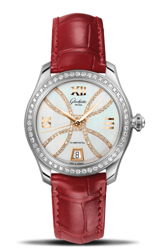 Glashütte Original - 1-39-22-14-22-44  Lady Serenade Stainless Steel / Diamond / MOP - Index Line / Alligator