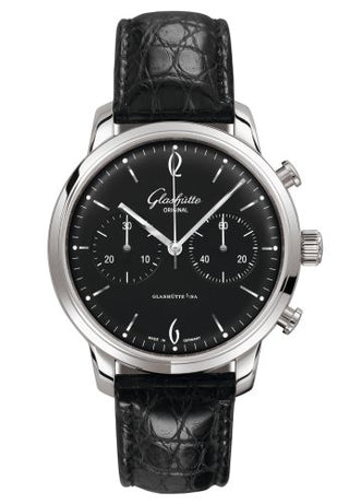 Glashütte Original - 1-39-34-02-22-04  Sixties Chronograph Stainless Steel / Black / Alligator / Pin