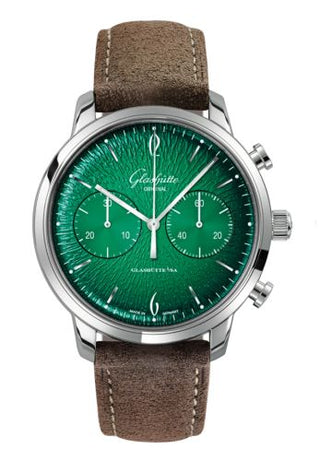 Glashütte Original - 1-39-34-05-22-04  Sixties Chronograph Stainless Steel / Green / Pin / Annual Edition