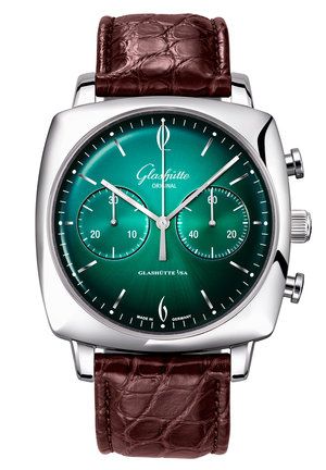 Glashütte Original - 1-39-34-23-32-04  Sixties Square Chronograph Stainless Steel / Forest