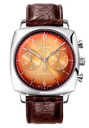 Glashütte Original - 1-39-34-26-32-04  Sixties Square Chronograph Stainless Steel / Tangerine