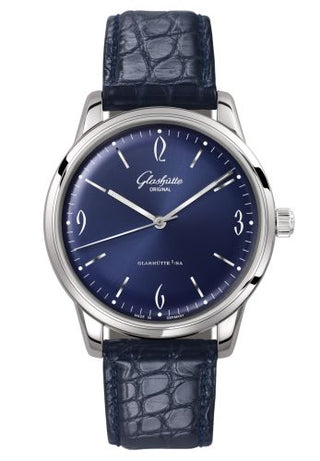 Glashütte Original - 1-39-52-06-02-04  Sixties Stainless Steel / Blue / Alligator / Pin