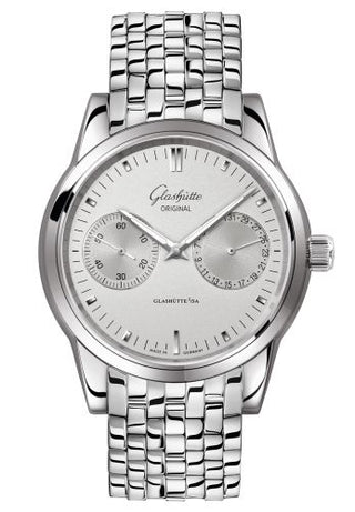 Glashütte Original - 1-39-58-02-02-14  Senator Hand Date Stainless Steel / Silver / Bracelet