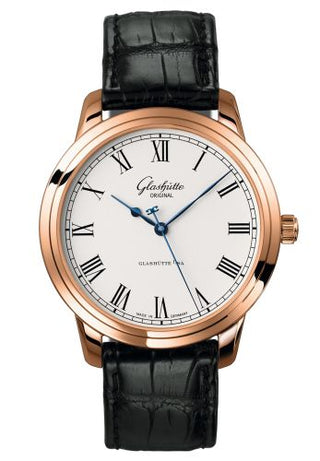 Glashütte Original - 1-39-59-01-05-04  Senator Automatic Red Gold / Silver / Alligator / Pin