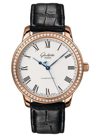 Glashütte Original - 1-39-59-01-15-04  Senator Automatic Red Gold / Diamond / Silver / Alligator / Pin