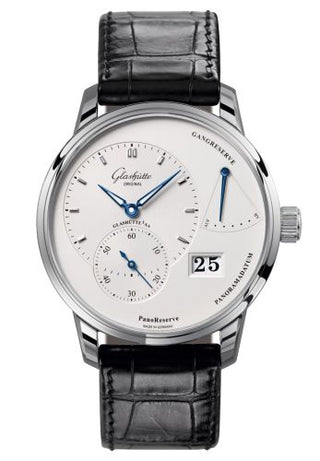 Glashütte Original - 1-65-01-22-12-01  PanoReserve Stainless Steel / Silver / Alligator / Pin