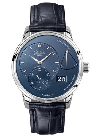 Glashütte Original - 1-65-01-26-12-01  PanoReserve Stainless Steel / Blue / Alligator / Pin