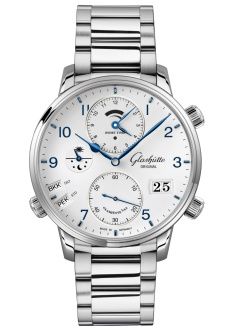 Glashütte Original - 1-89-02-03-02-70  Senator Cosmopolite Stainless Steel / Silver-Arabic / Bracelet